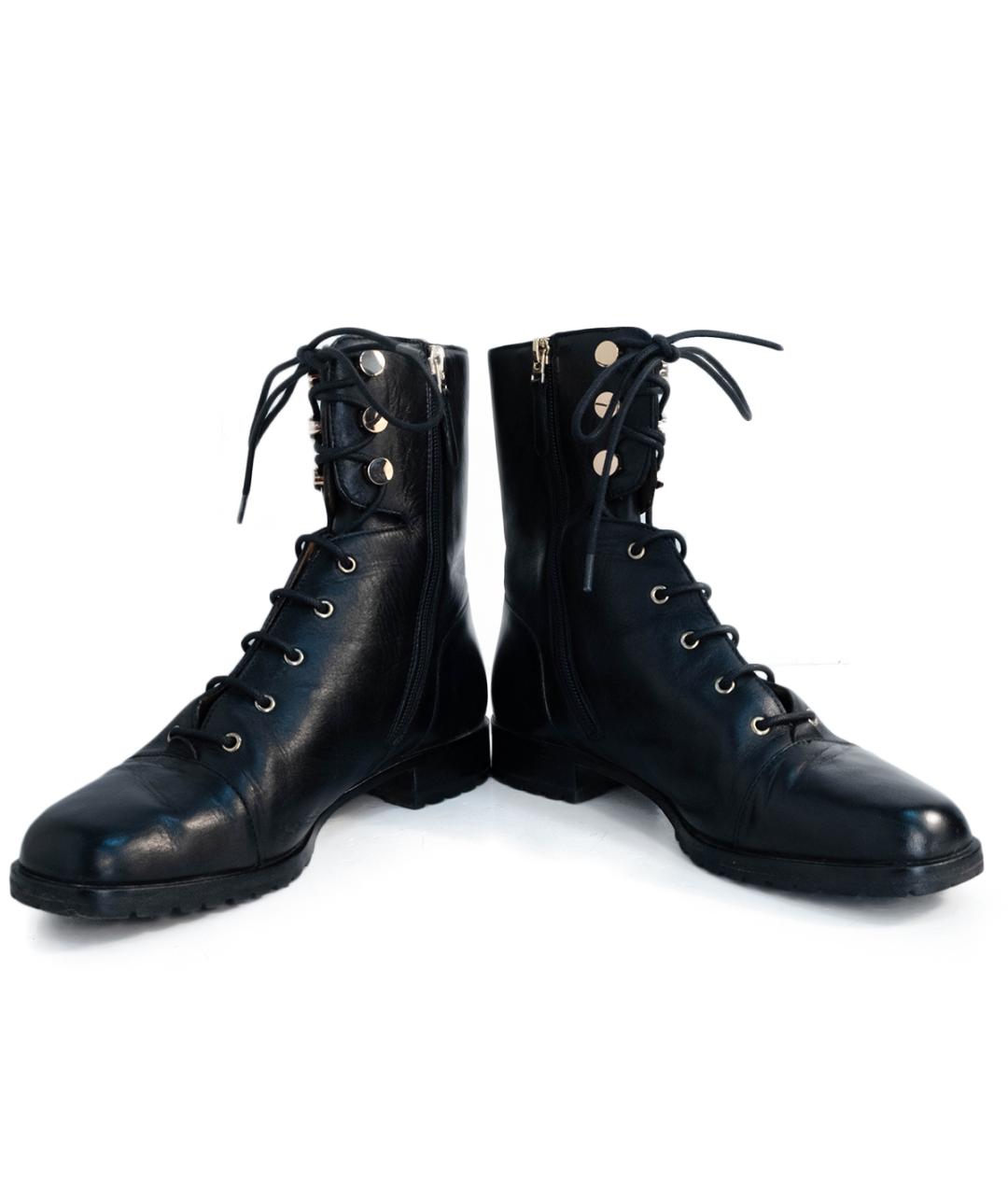 EMPORIO ARMANI Черные кожаные ботинки, фото 4