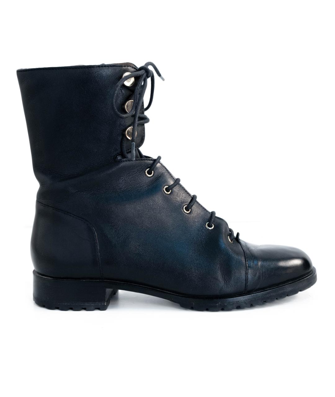 EMPORIO ARMANI Черные кожаные ботинки, фото 6