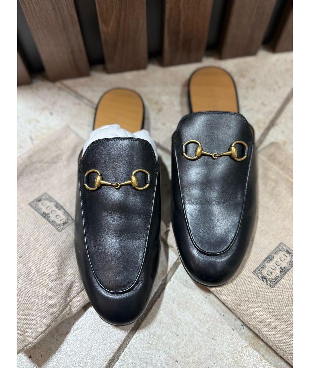 GUCCI Черные кожаные сабо, фото 2