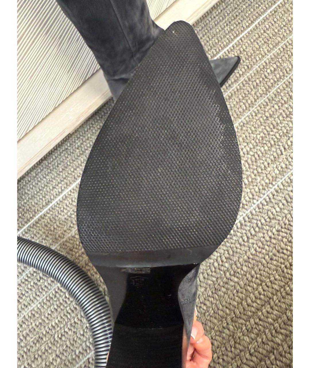 GIANVITO ROSSI Антрацитовые замшевые сапоги, фото 4