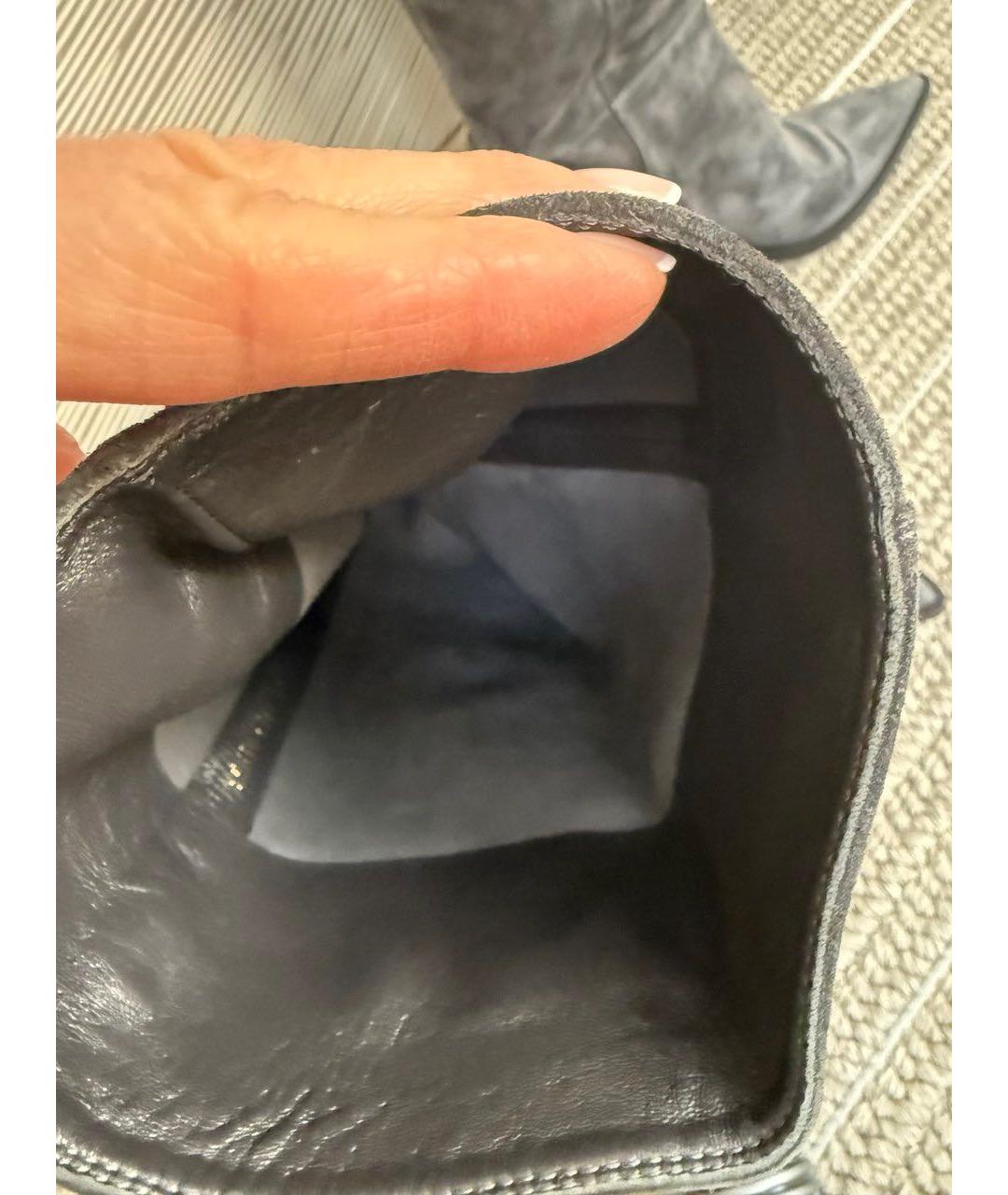 GIANVITO ROSSI Антрацитовые замшевые сапоги, фото 2