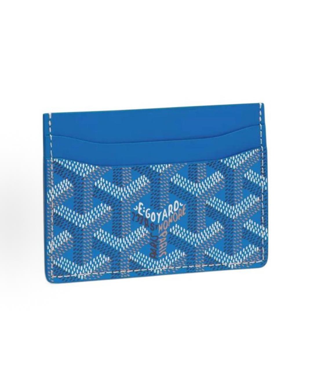 GOYARD Голубой кожаный кардхолдер, фото 3