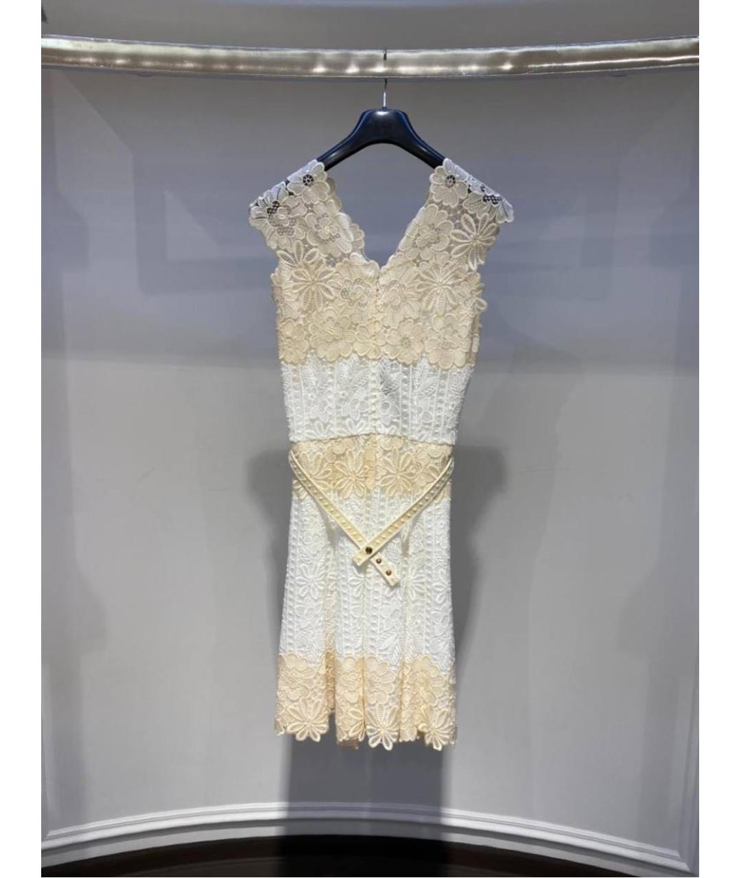 BLUMARINE Бежевое кружевное коктейльное платье, фото 3