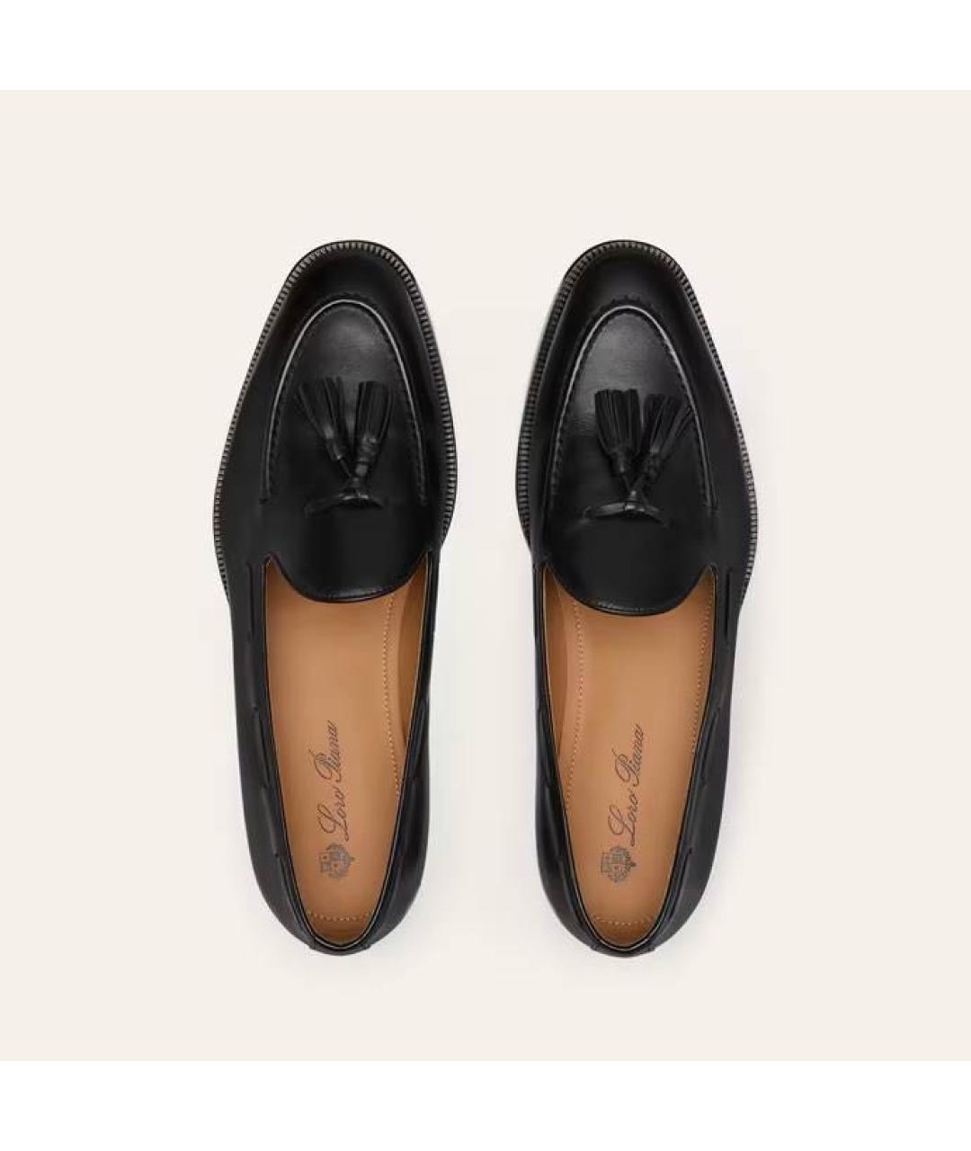LORO PIANA Черные кожаные лоферы, фото 3
