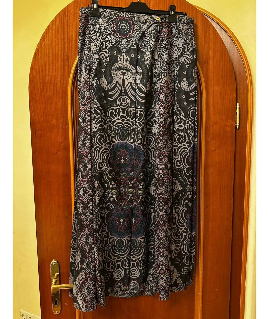 SAINT LAURENT Мульти шелковая юбка макси, фото 9