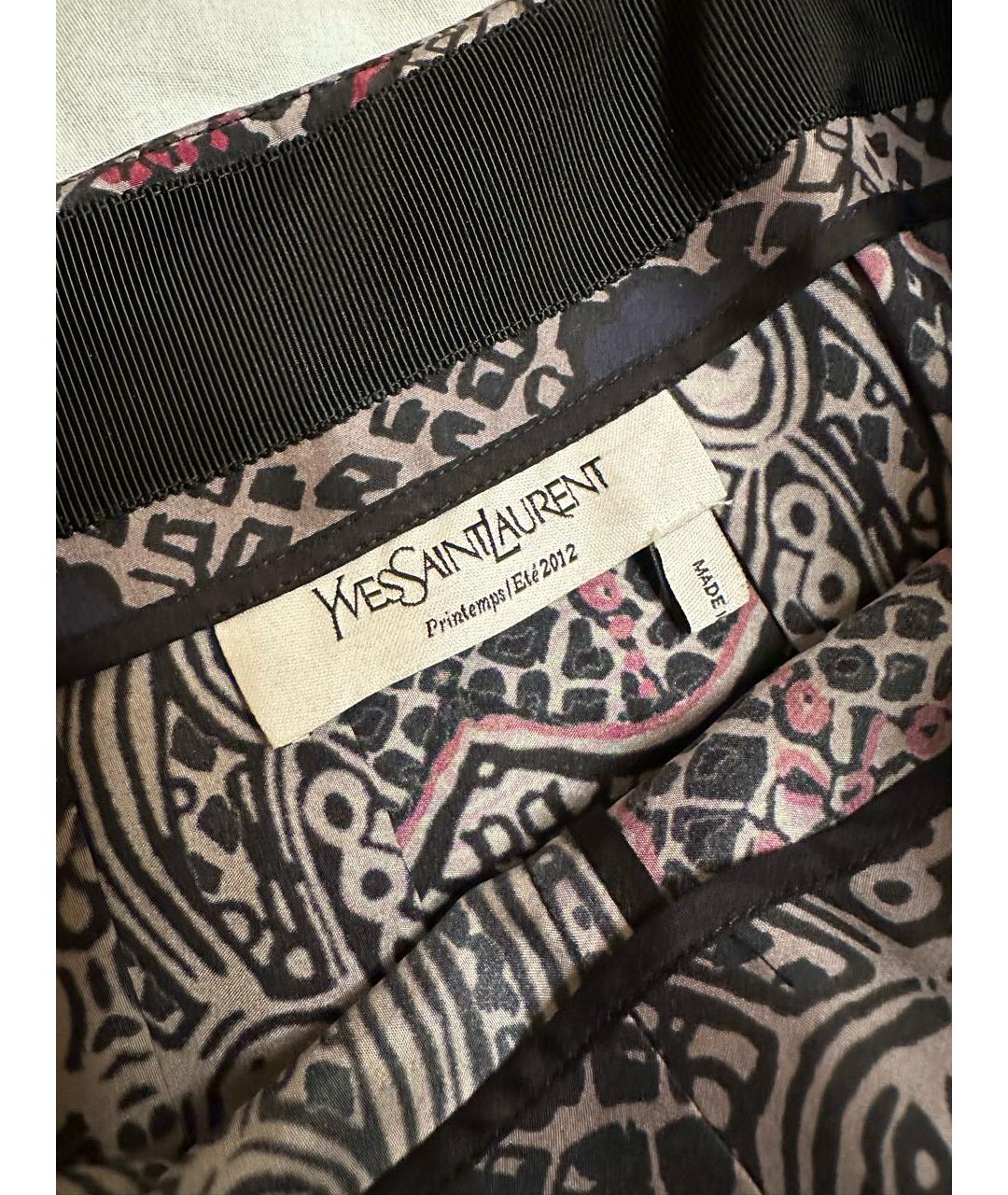 SAINT LAURENT Мульти шелковая юбка макси, фото 3