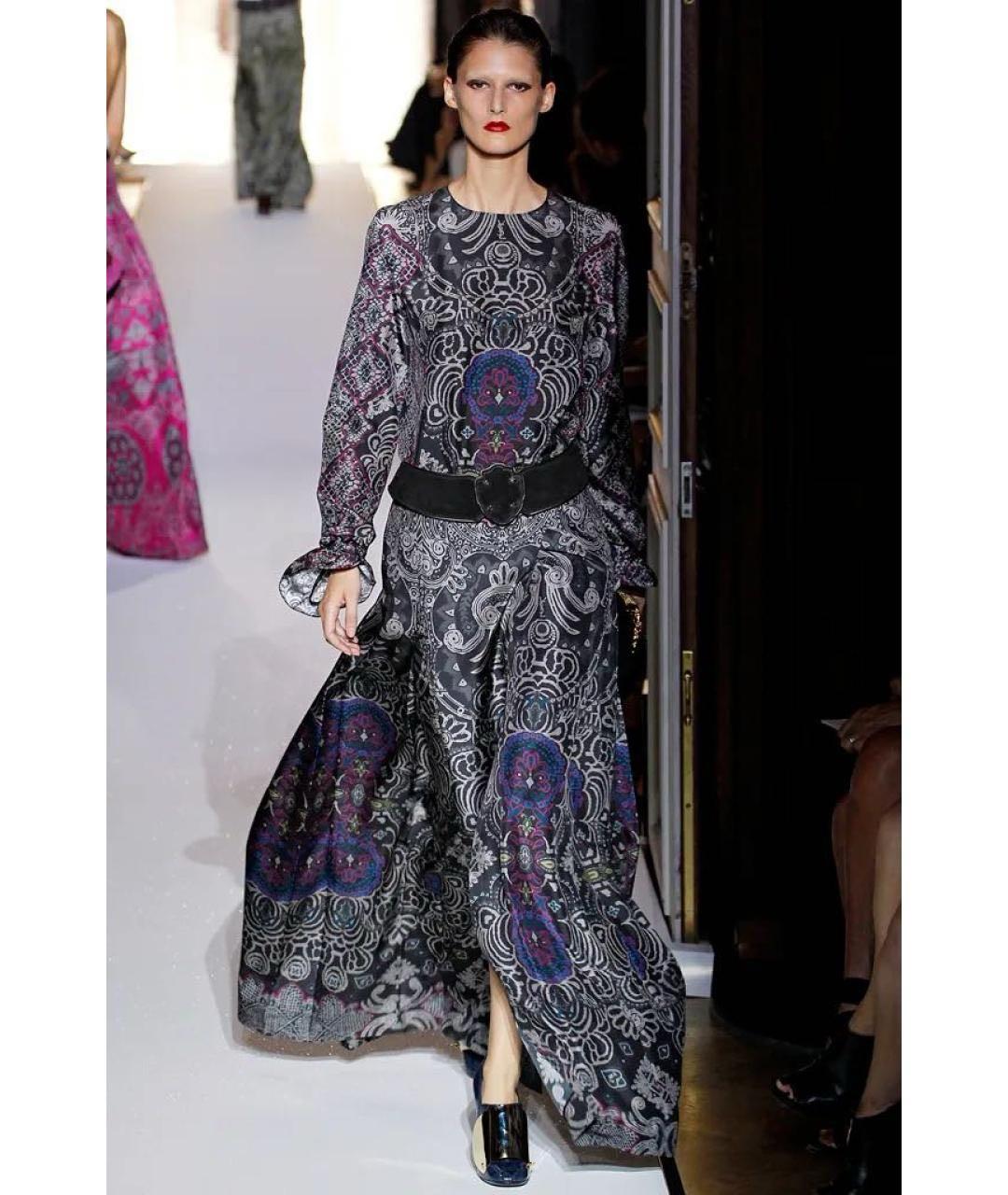 SAINT LAURENT Мульти шелковая юбка макси, фото 5