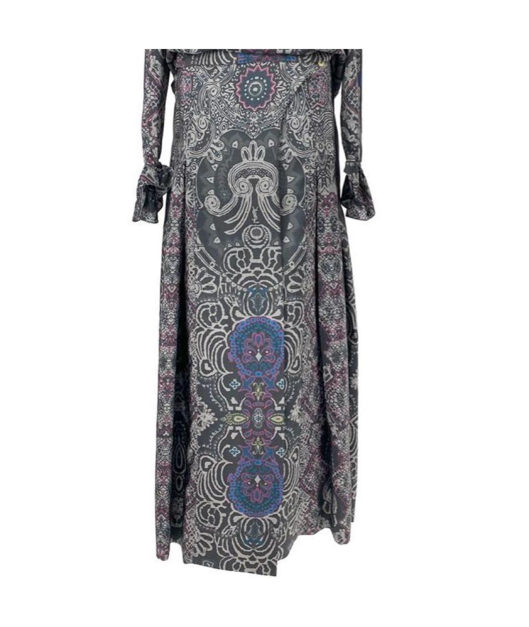 SAINT LAURENT Мульти шелковая юбка макси, фото 2