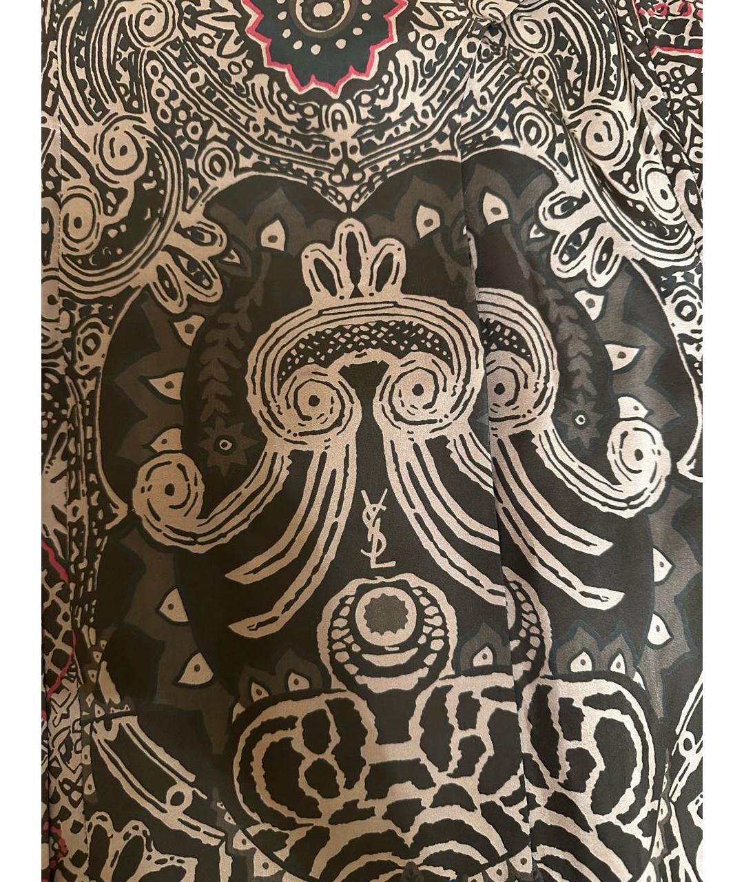 SAINT LAURENT Мульти шелковая юбка макси, фото 4