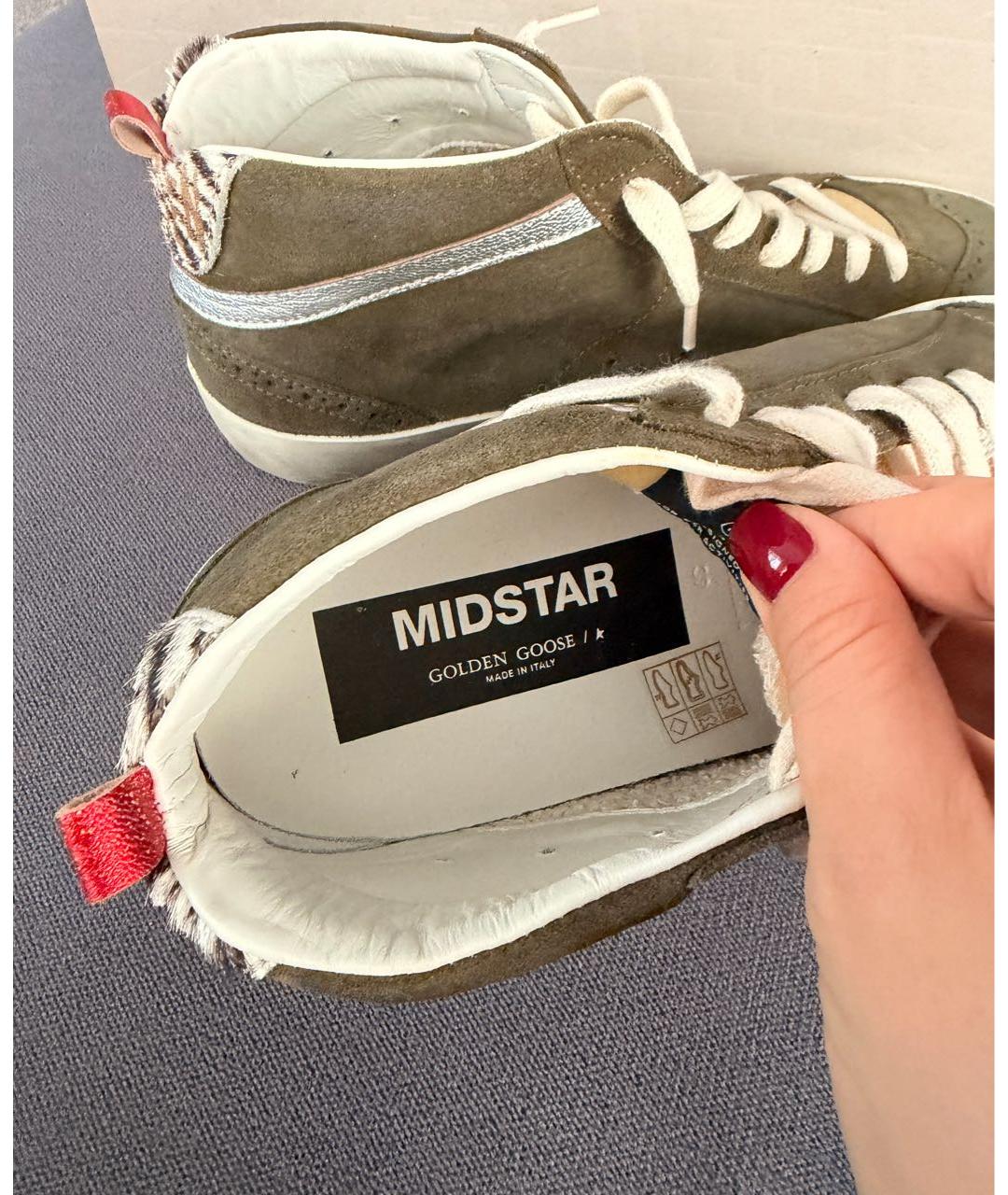 GOLDEN GOOSE DELUXE BRAND Хаки замшевые кеды, фото 5