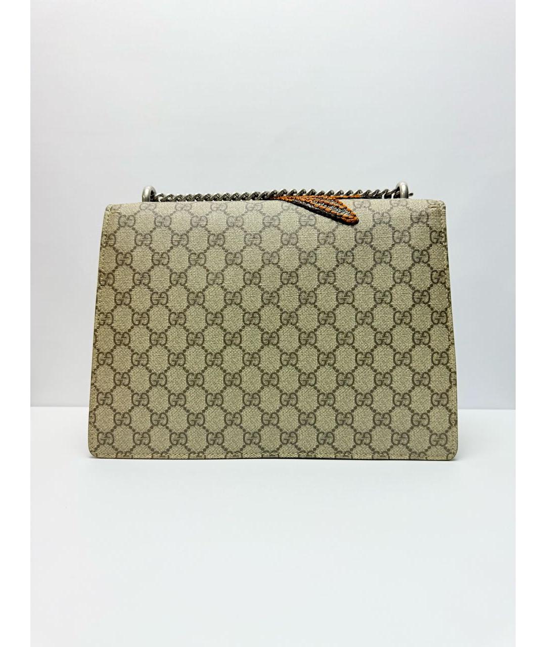 GUCCI Бежевая тканевая сумка через плечо, фото 4