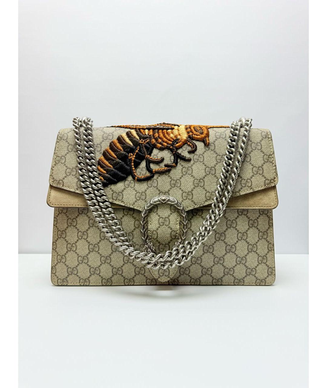 GUCCI Бежевая тканевая сумка через плечо, фото 2