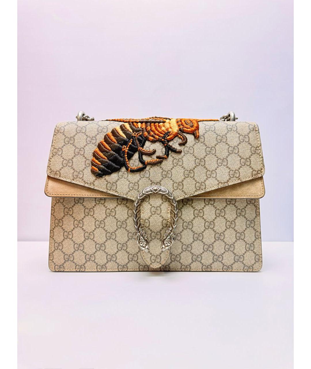 GUCCI Бежевая тканевая сумка через плечо, фото 9