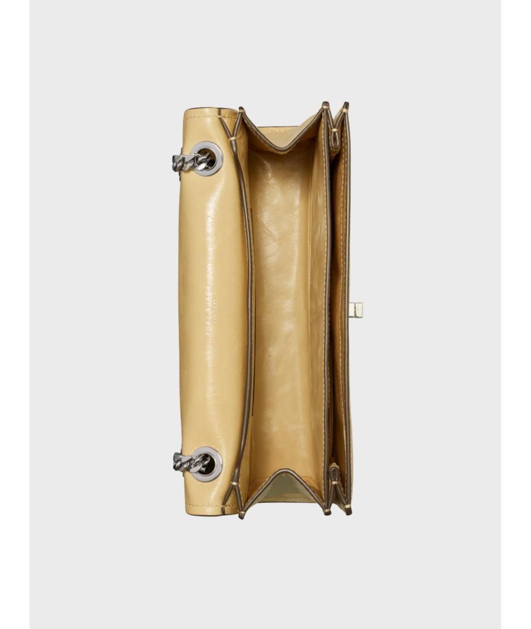 TORY BURCH Бежевая кожаная сумка через плечо, фото 2