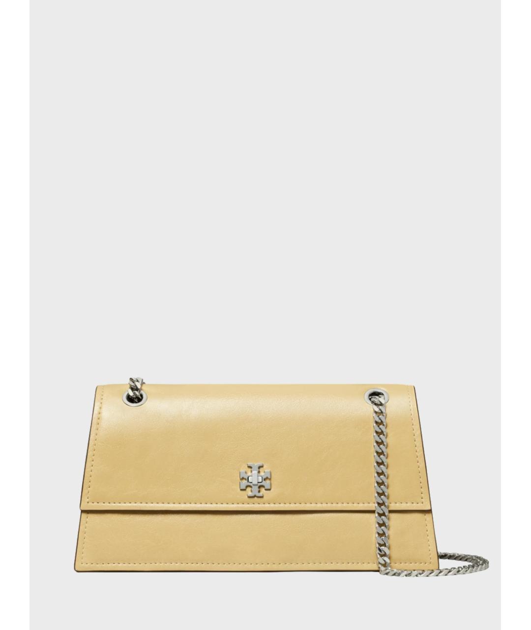 TORY BURCH Бежевая кожаная сумка через плечо, фото 4