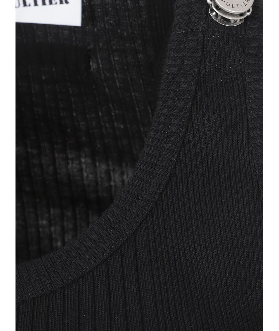 JEAN PAUL GAULTIER Черная хлопковая майка, фото 3