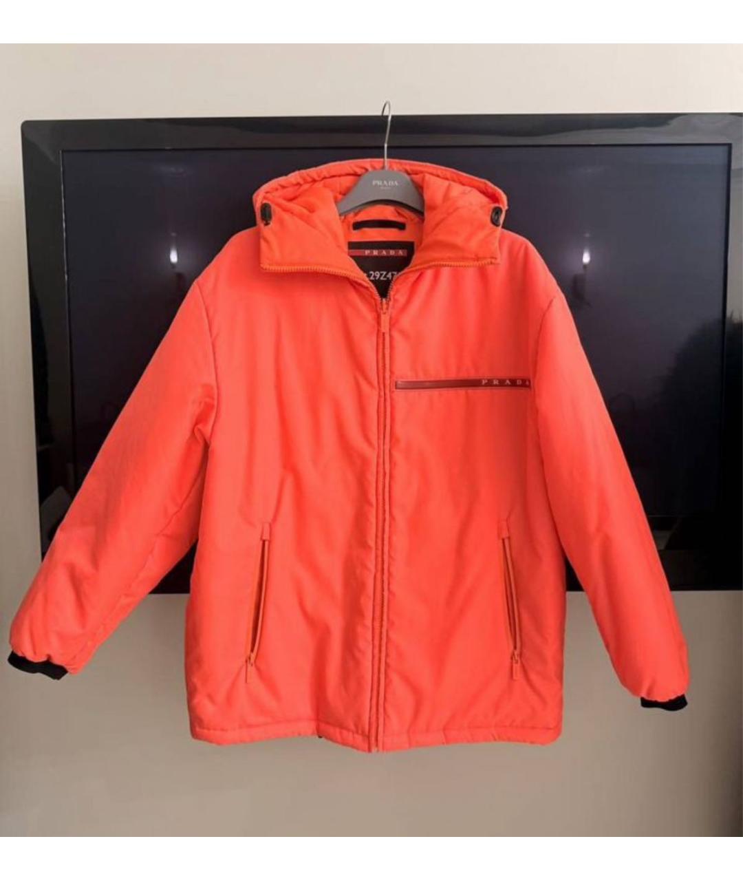 PRADA Оранжевая полиэстеровая куртка, фото 2
