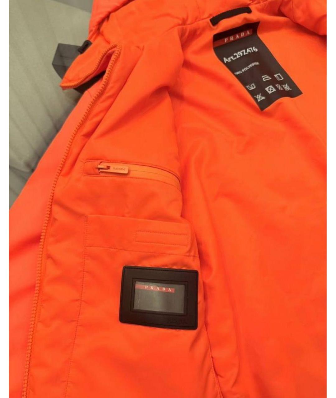 PRADA Оранжевая полиэстеровая куртка, фото 8