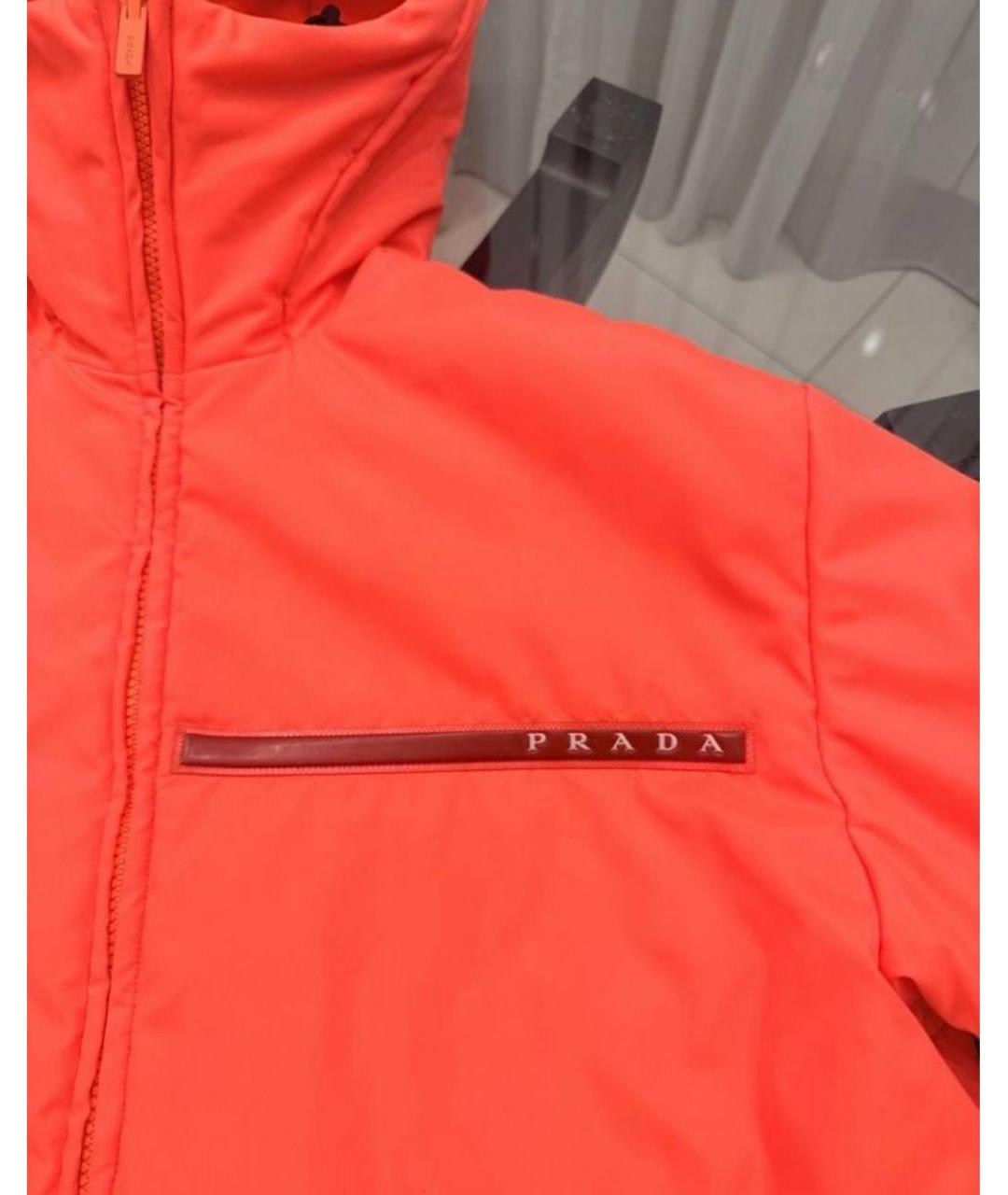 PRADA Оранжевая полиэстеровая куртка, фото 6