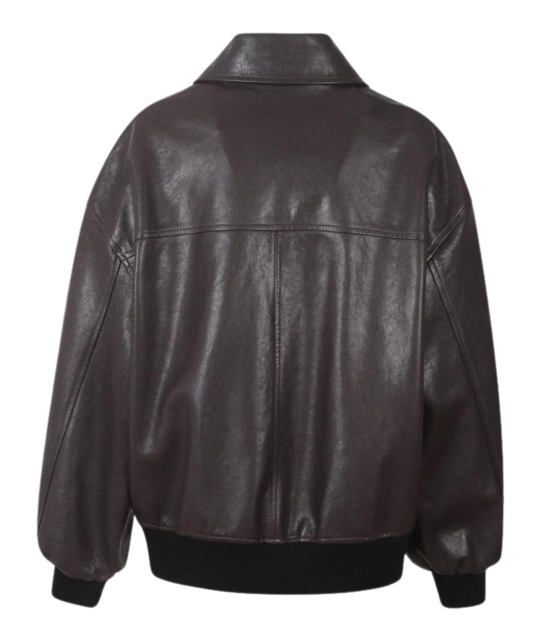 KHAITE Коричневая кожаная куртка, фото 2
