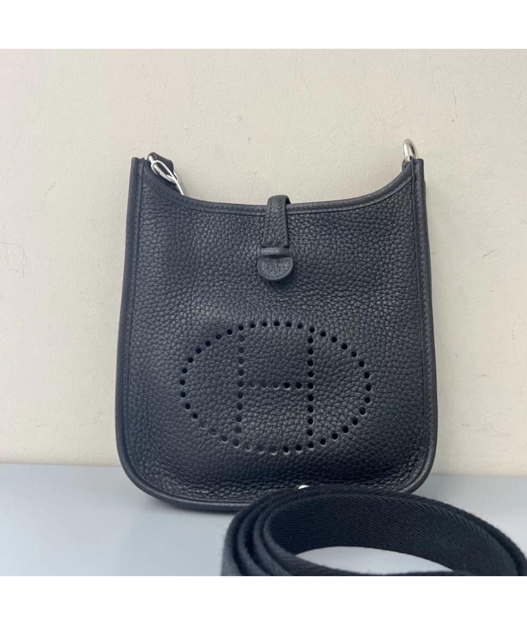 HERMES Черная кожаная сумка через плечо, фото 8