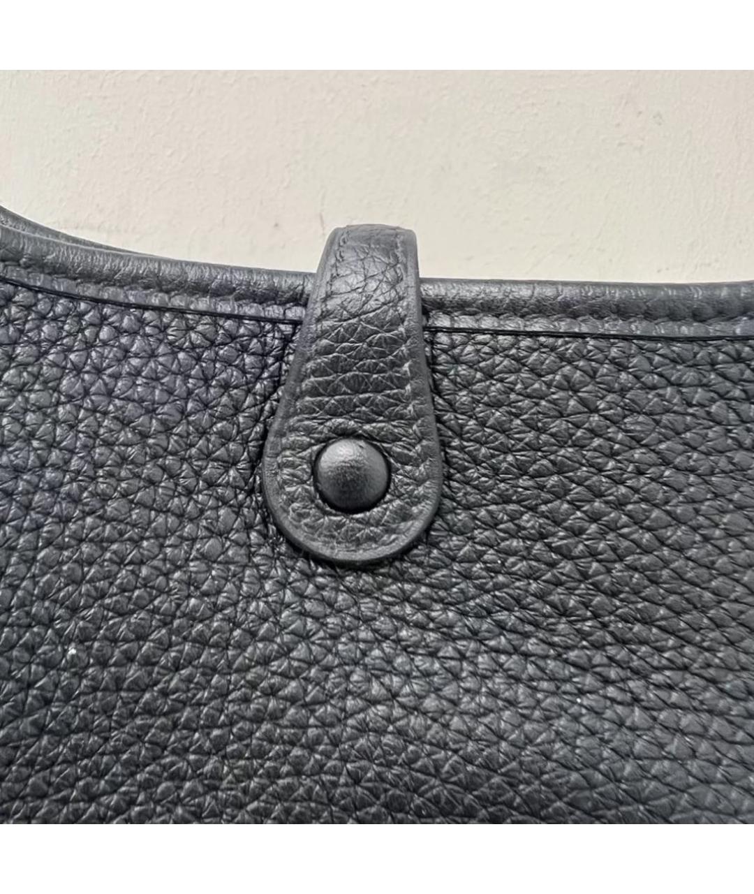 HERMES Черная кожаная сумка через плечо, фото 6