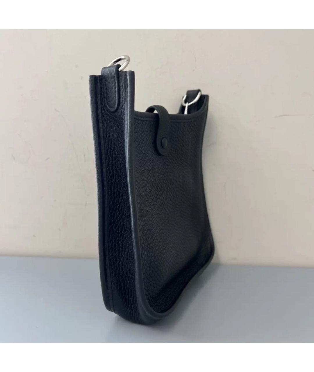 HERMES Черная кожаная сумка через плечо, фото 4