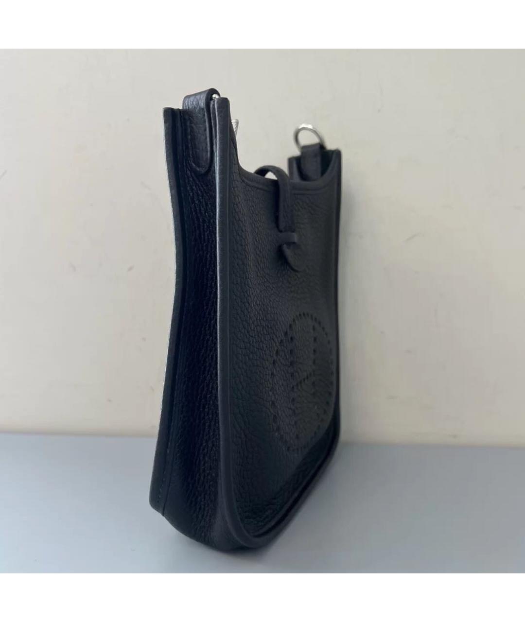 HERMES Черная кожаная сумка через плечо, фото 3