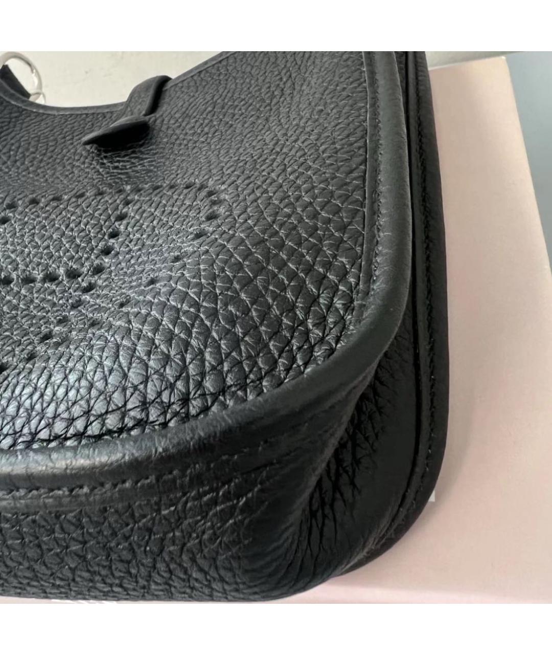 HERMES Черная кожаная сумка через плечо, фото 5