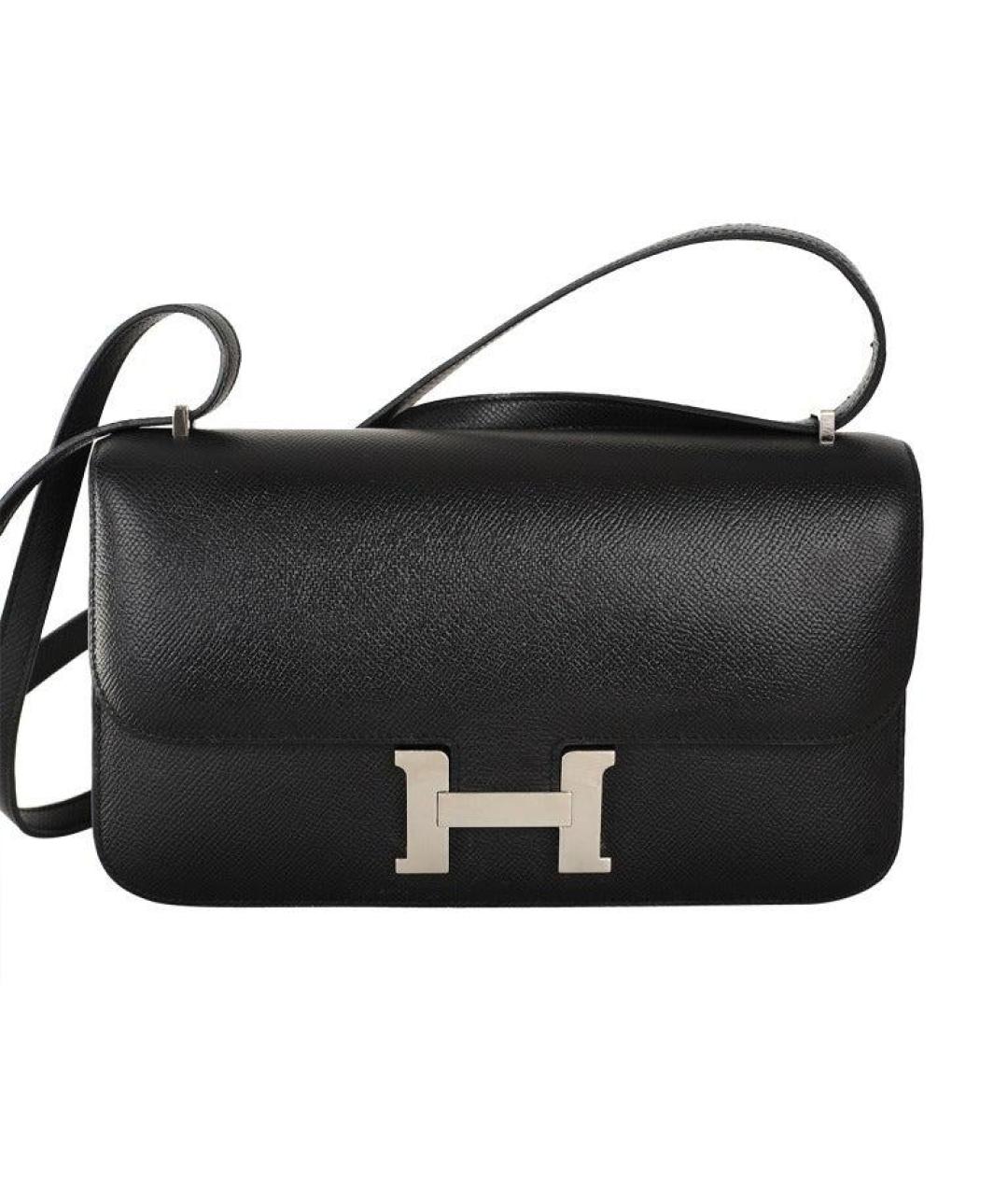 HERMES Черная кожаная сумка через плечо, фото 1