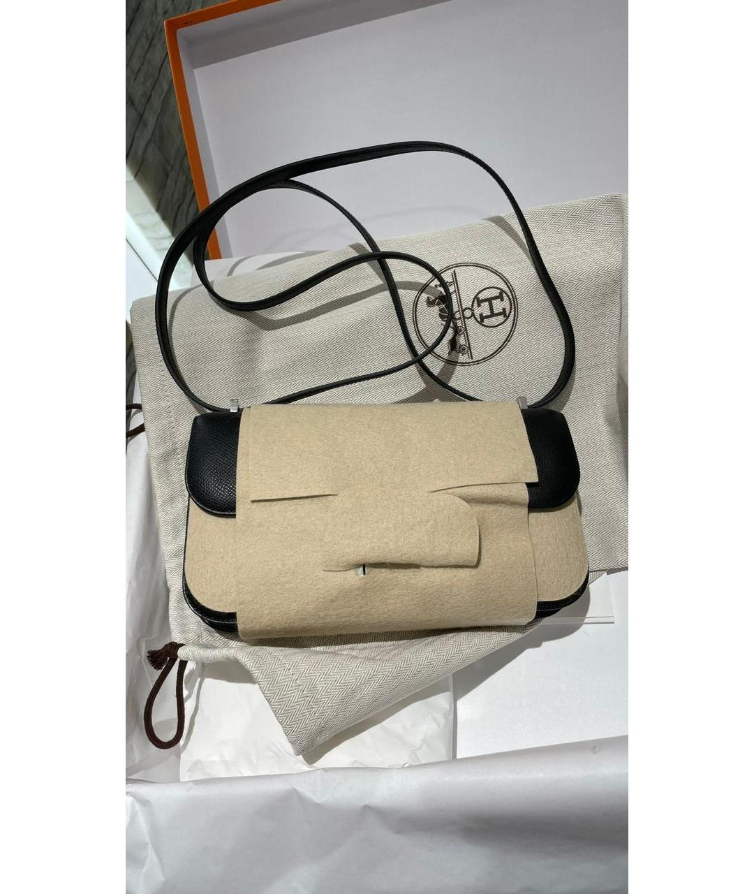 HERMES Черная кожаная сумка через плечо, фото 5