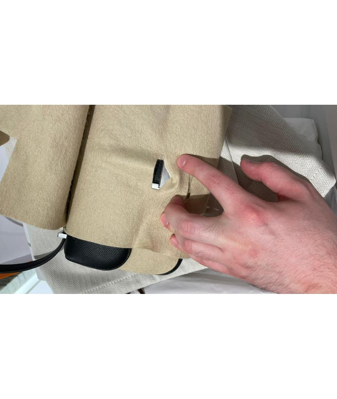 HERMES Черная кожаная сумка через плечо, фото 3