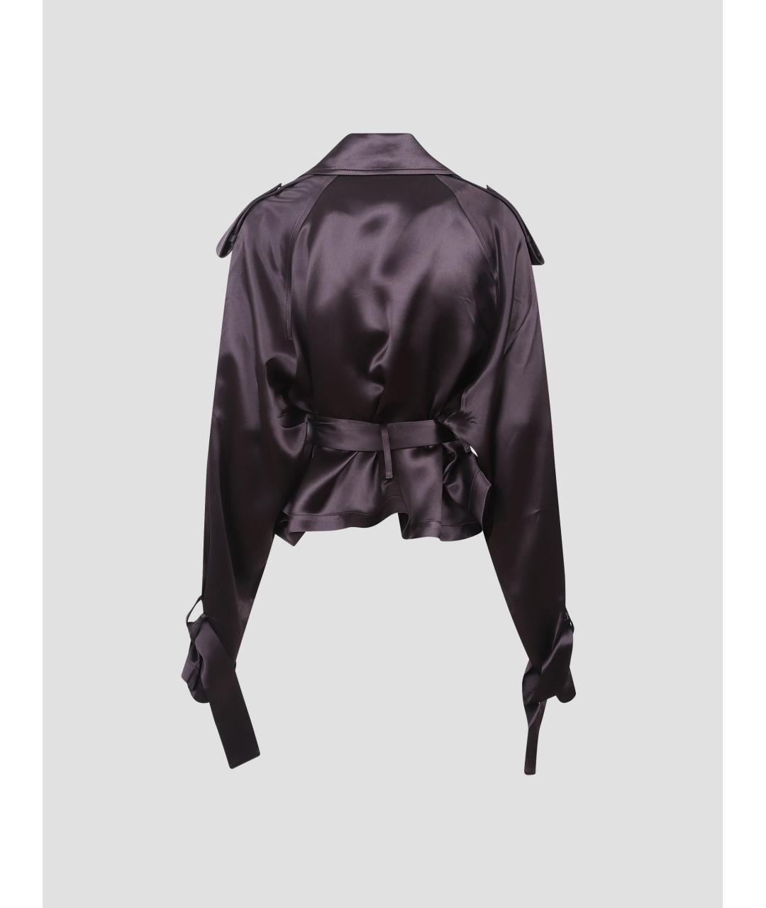 THE FRANKIE SHOP Коричневая ацетатная куртка, фото 2