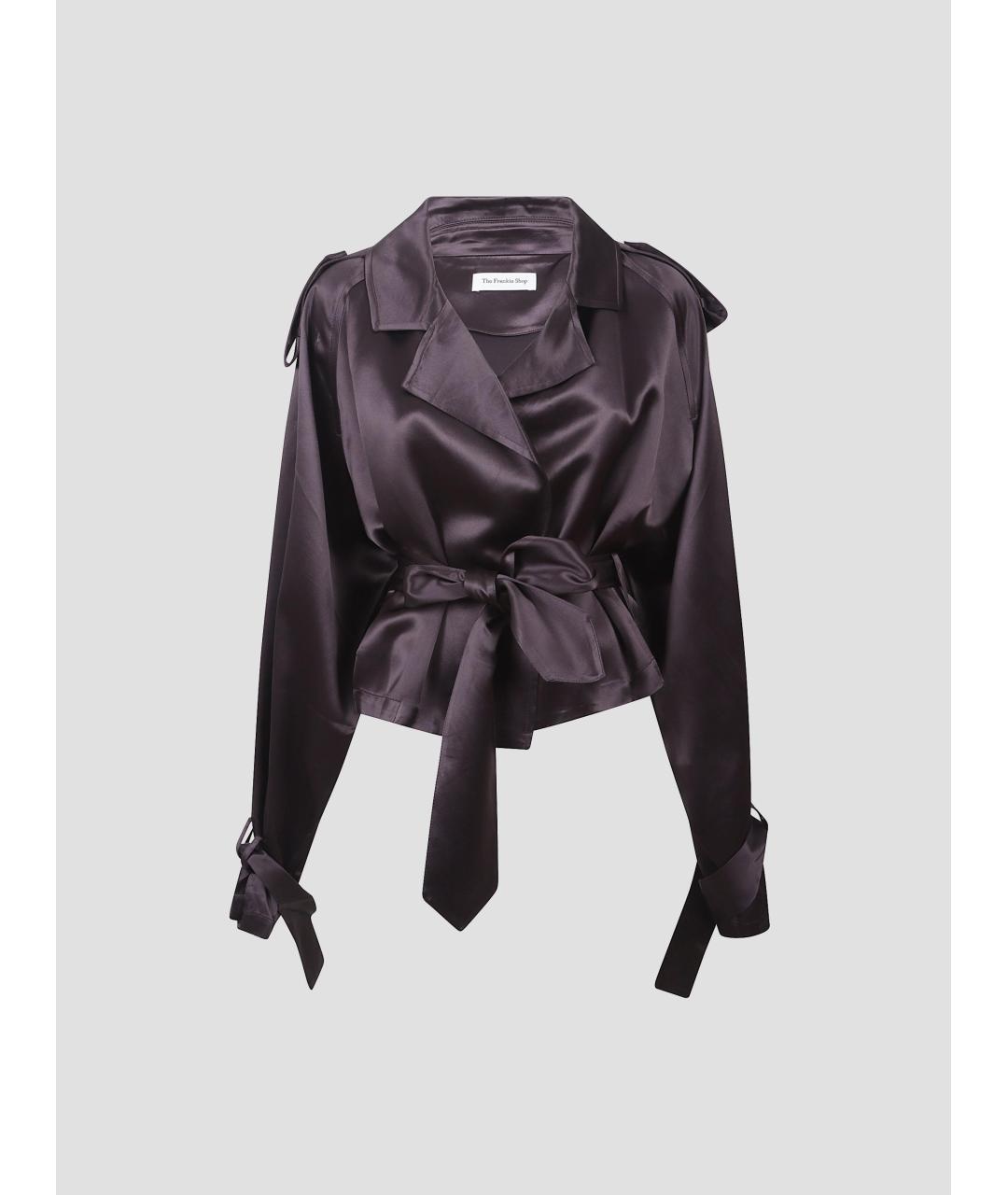 THE FRANKIE SHOP Коричневая ацетатная куртка, фото 4