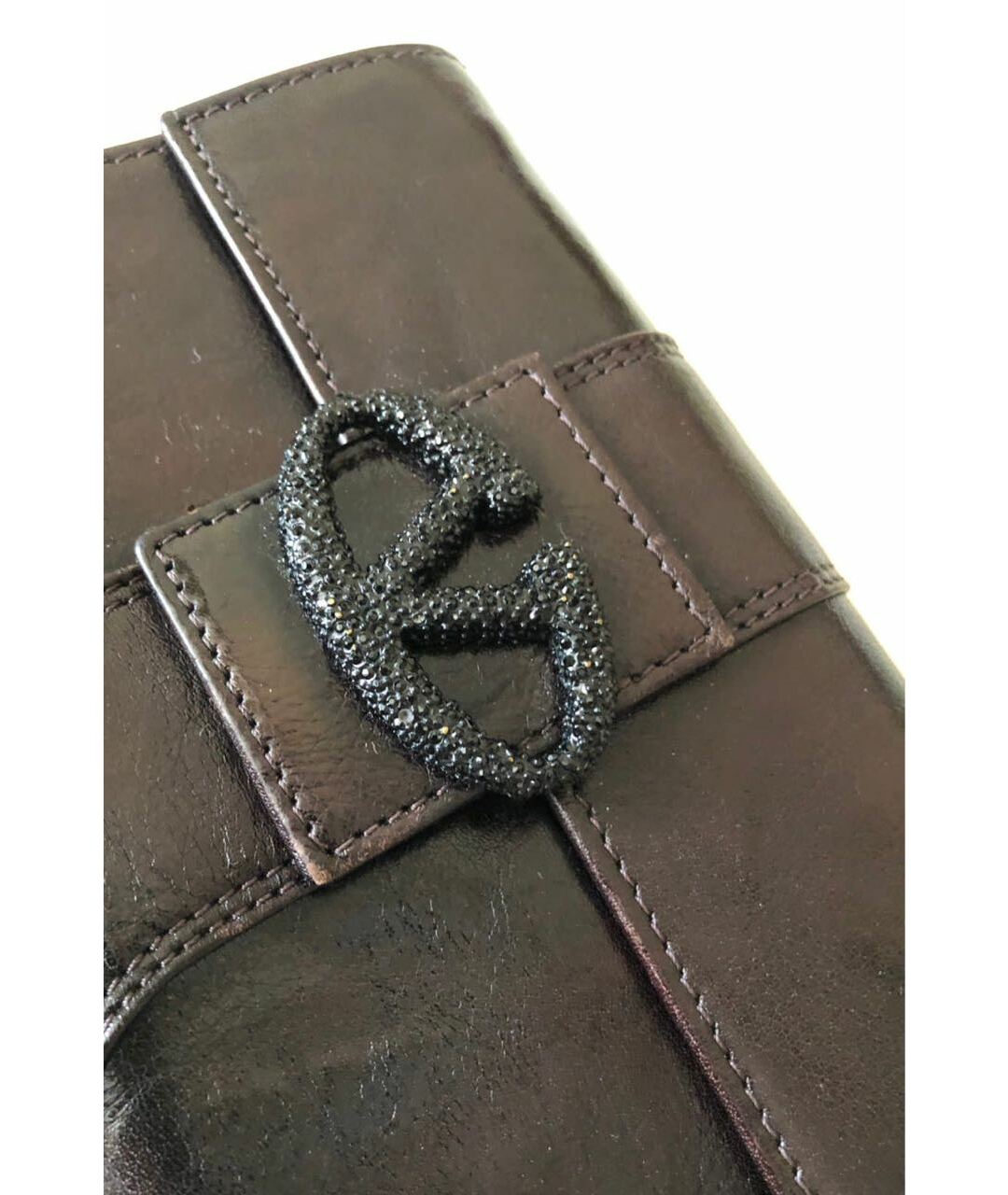 VALENTINO Черный кожаный кошелек, фото 2