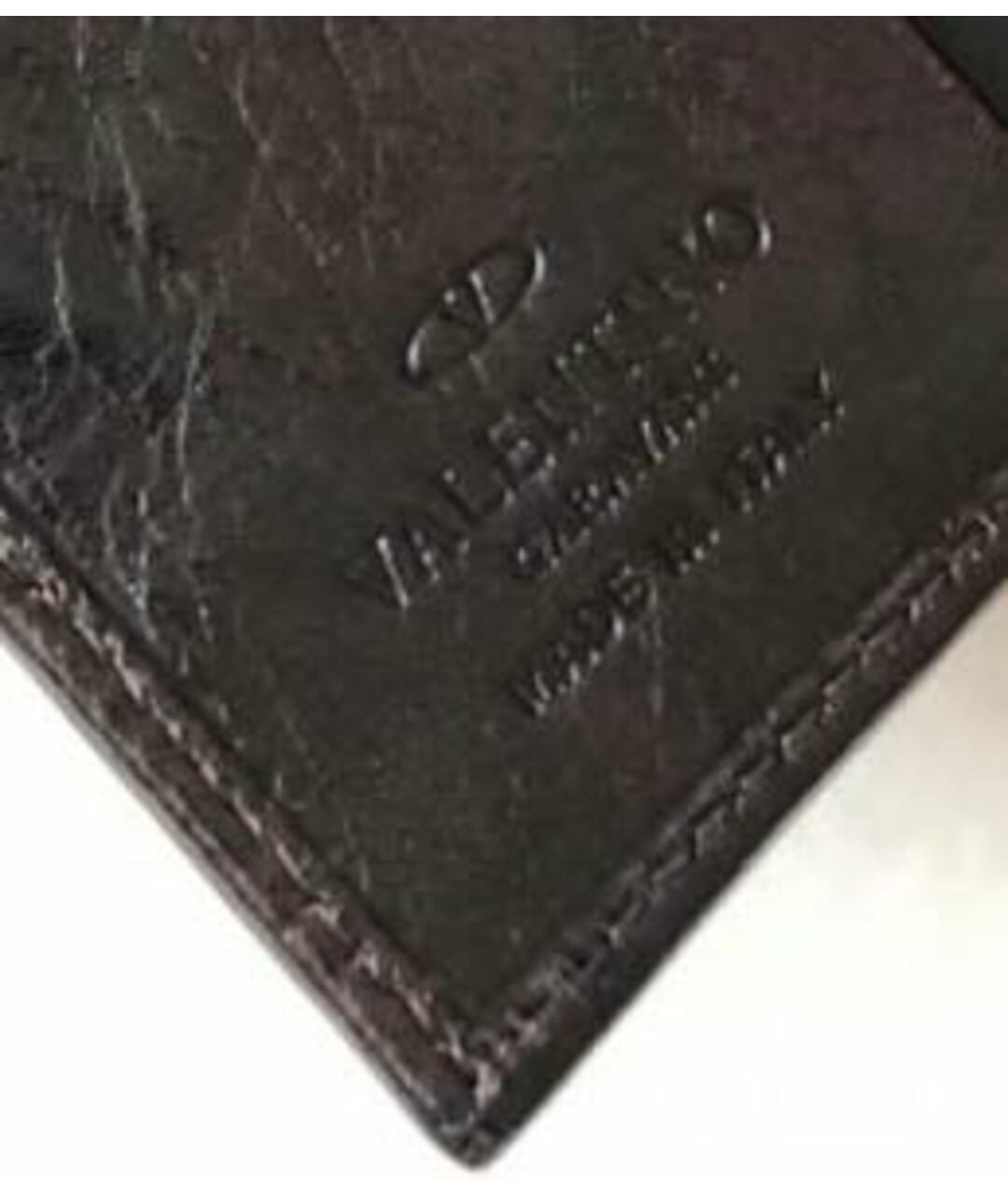 VALENTINO Черный кожаный кошелек, фото 4