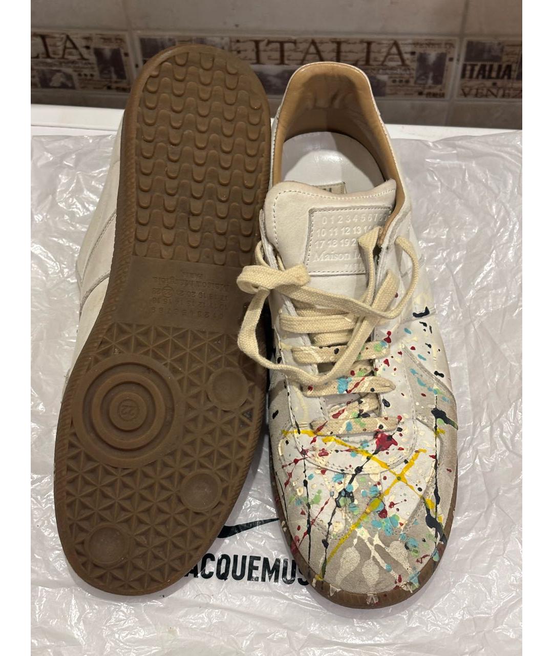 MAISON MARGIELA Мульти кожаные низкие кроссовки / кеды, фото 3