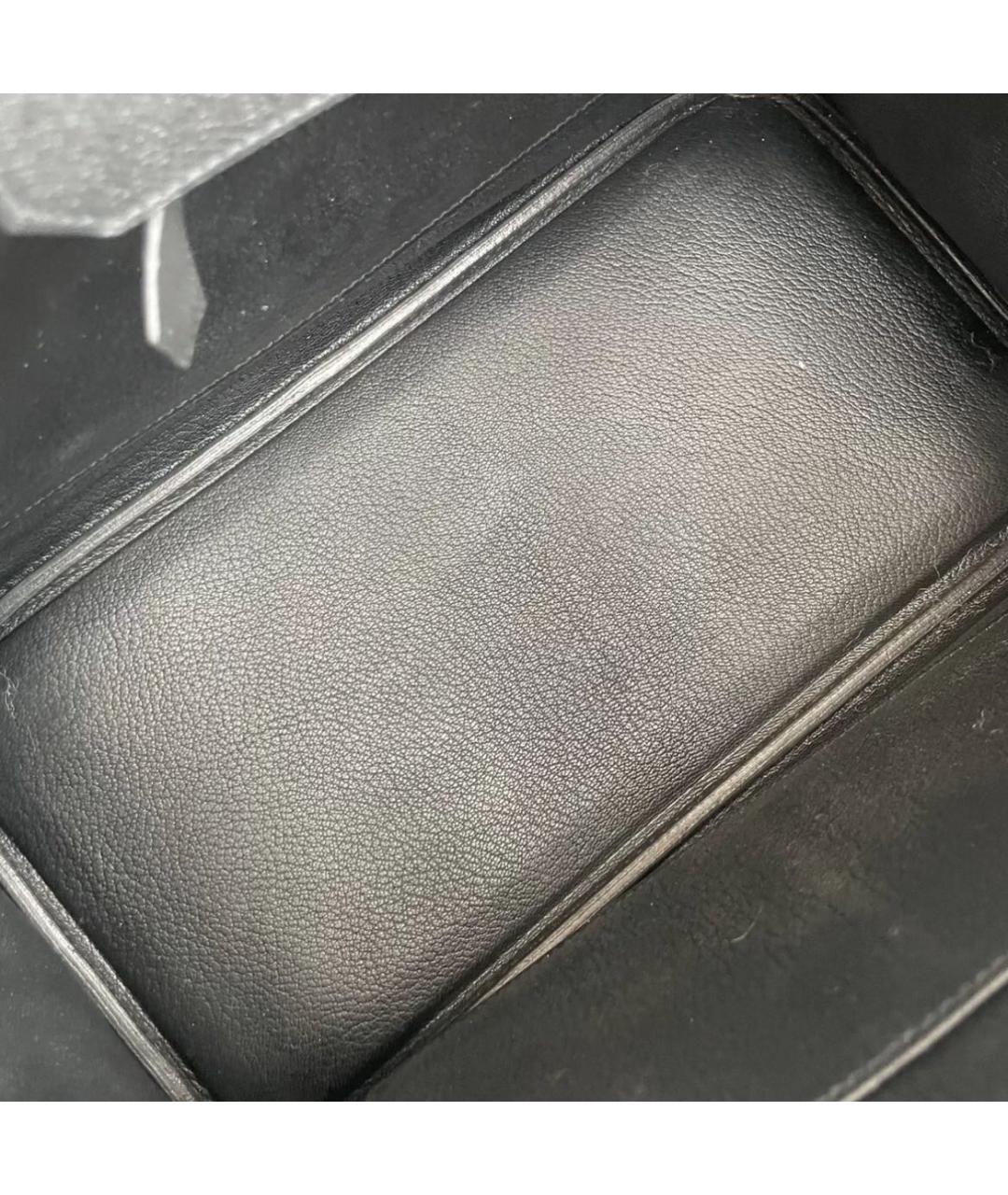 HERMES Черная кожаная сумка с короткими ручками, фото 8