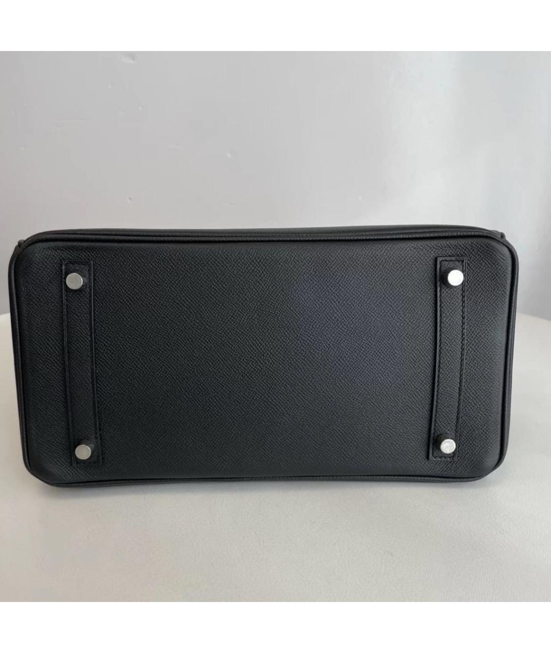 HERMES Черная кожаная сумка с короткими ручками, фото 5