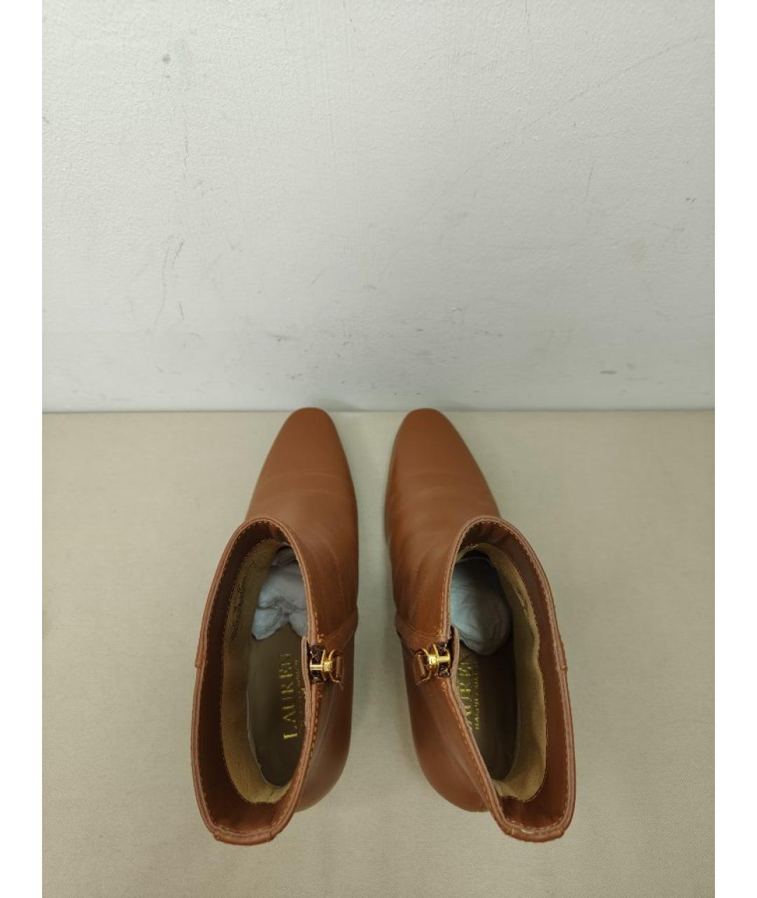 RALPH LAUREN COLLECTION Коричневые кожаные ботильоны, фото 3