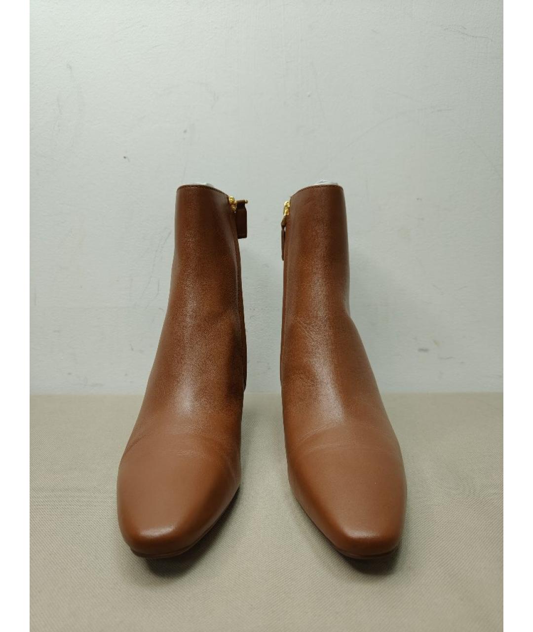RALPH LAUREN COLLECTION Коричневые кожаные ботильоны, фото 2