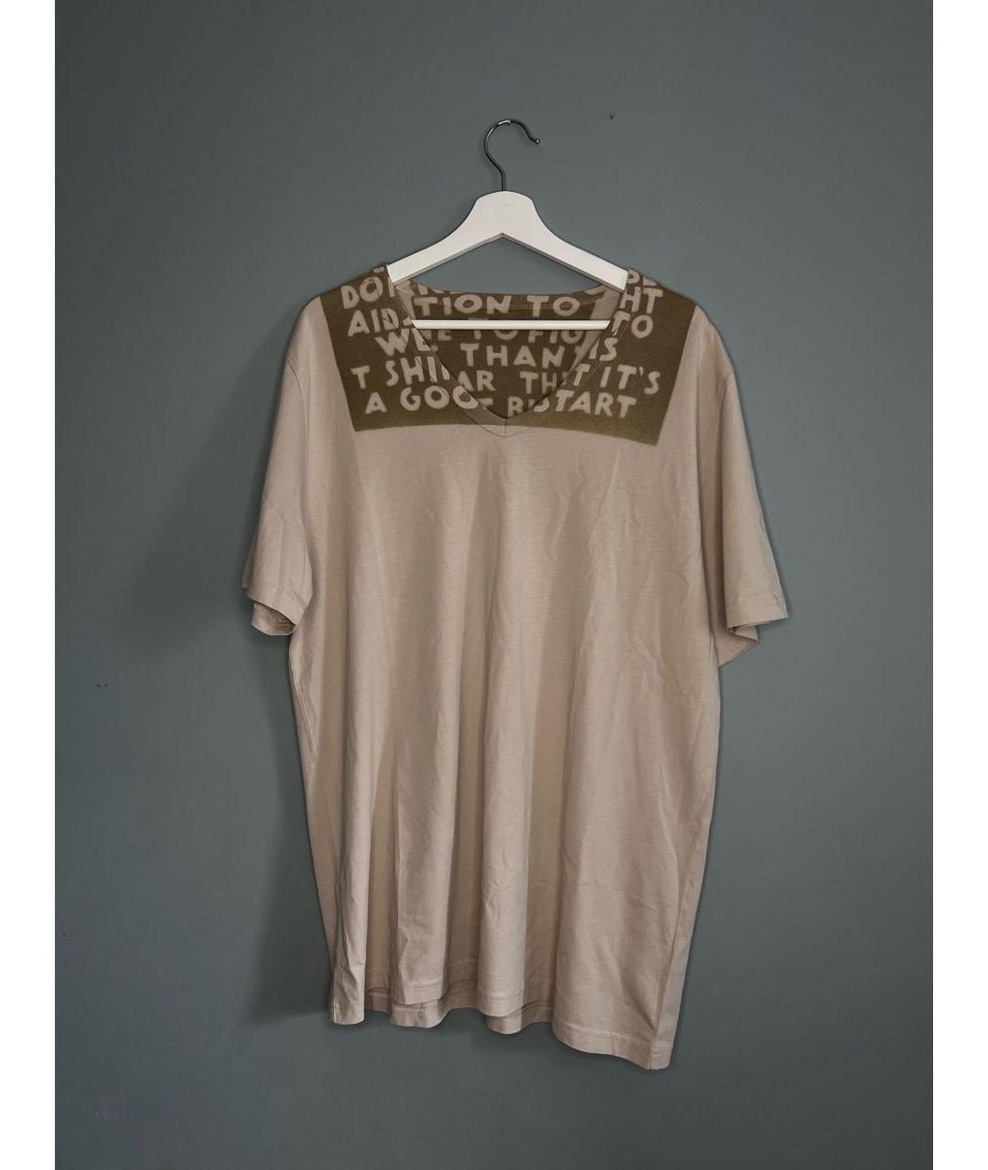 MAISON MARGIELA Бежевая хлопковая футболка, фото 6