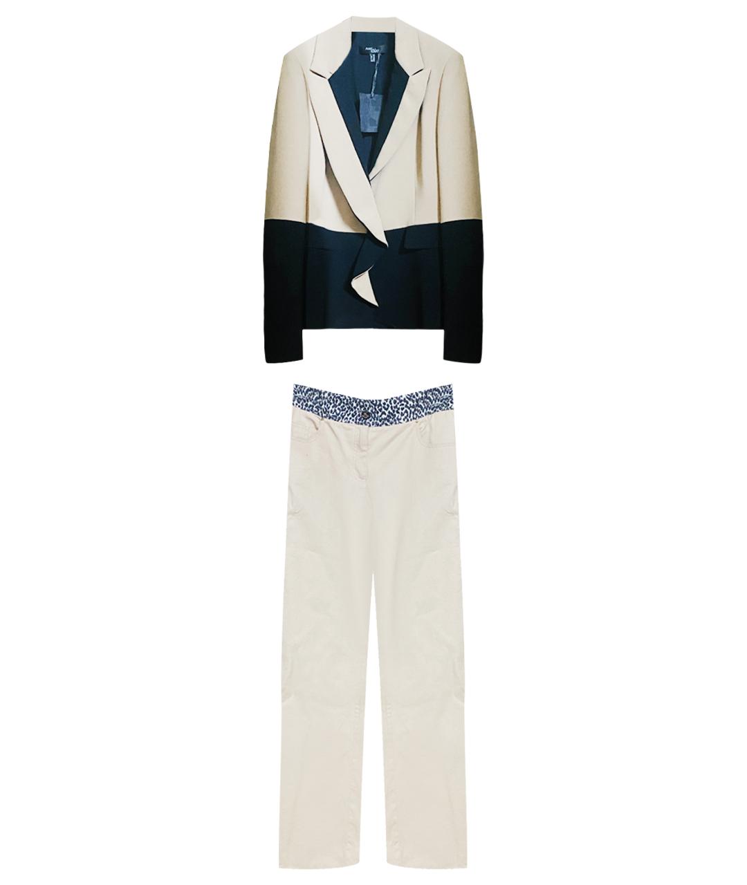 ROBERTO CAVALLI Бежевый хлопко-эластановый костюм с брюками, фото 1