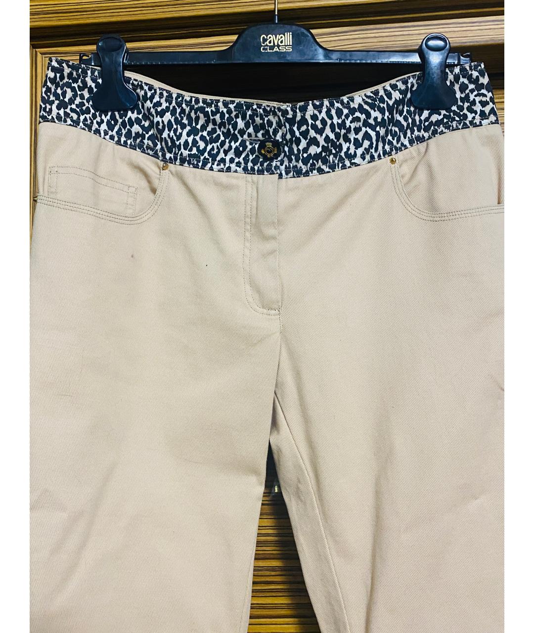 ROBERTO CAVALLI Бежевый хлопко-эластановый костюм с брюками, фото 6