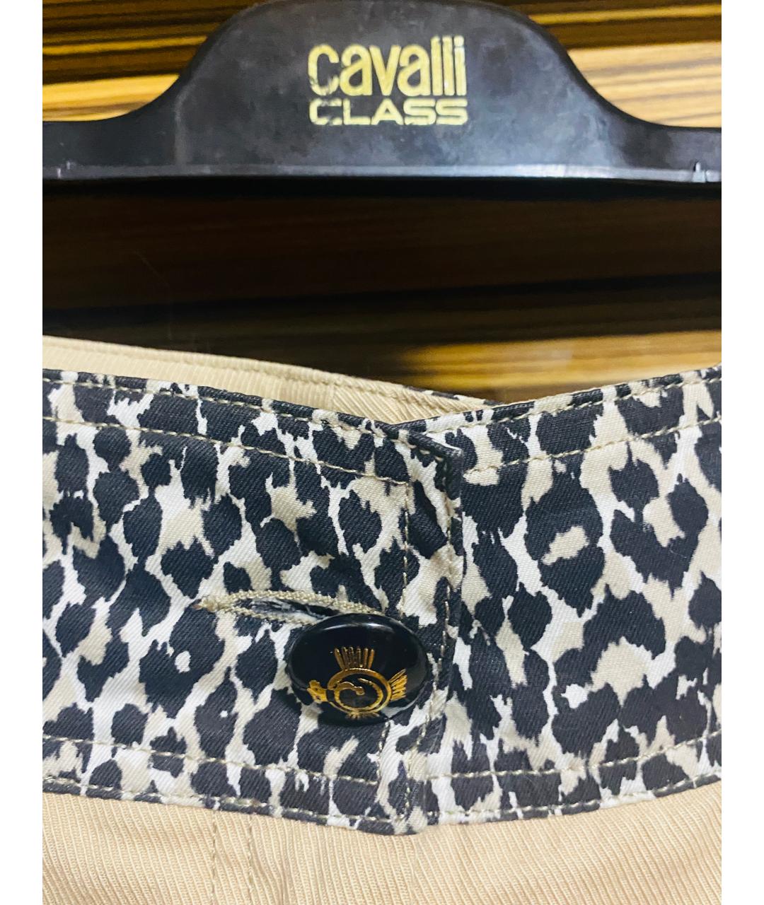 ROBERTO CAVALLI Бежевый хлопко-эластановый костюм с брюками, фото 5