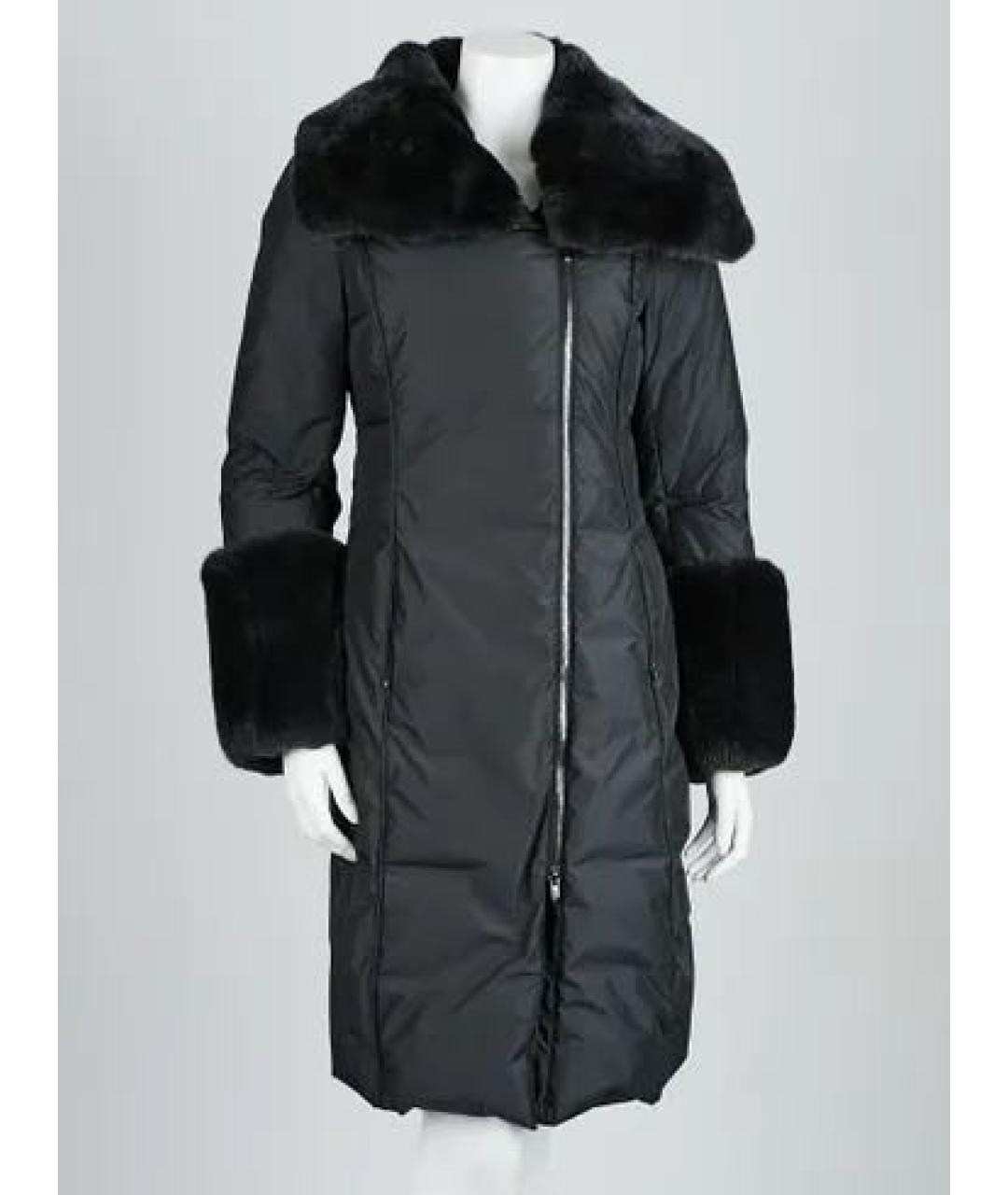 ARMANI COLLEZIONI Серый меховой пуховик, фото 2