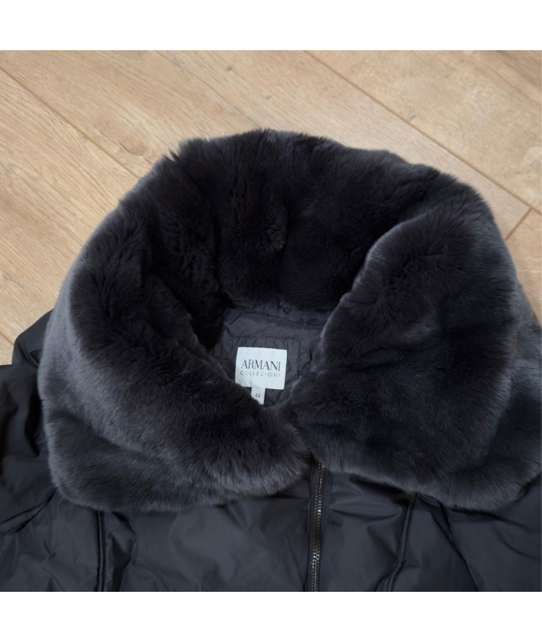 ARMANI COLLEZIONI Серый меховой пуховик, фото 6