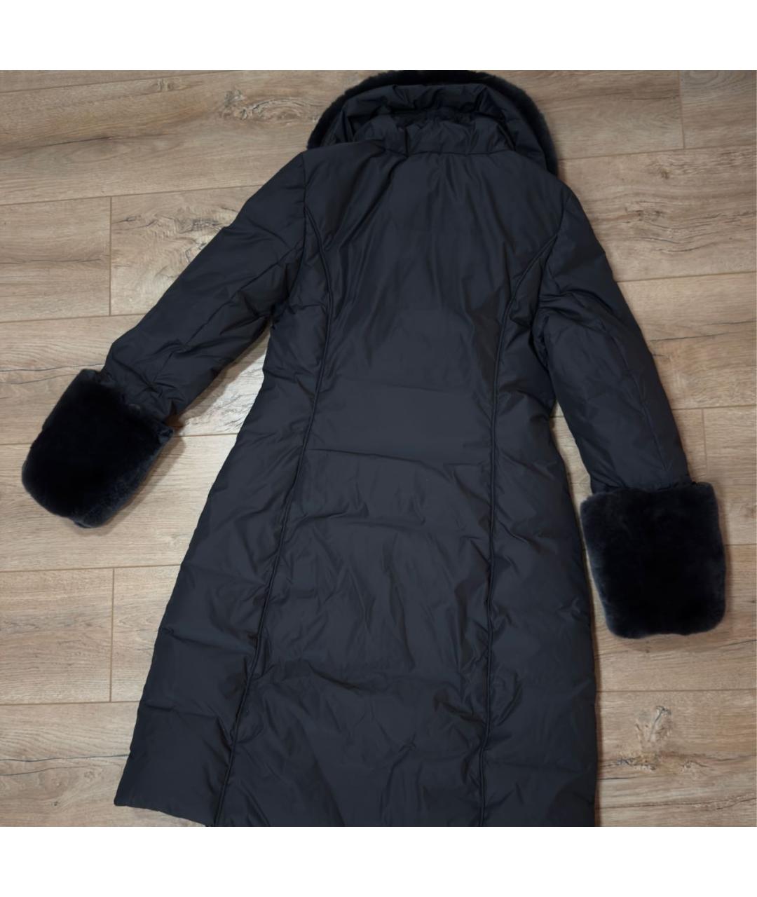 ARMANI COLLEZIONI Серый меховой пуховик, фото 3