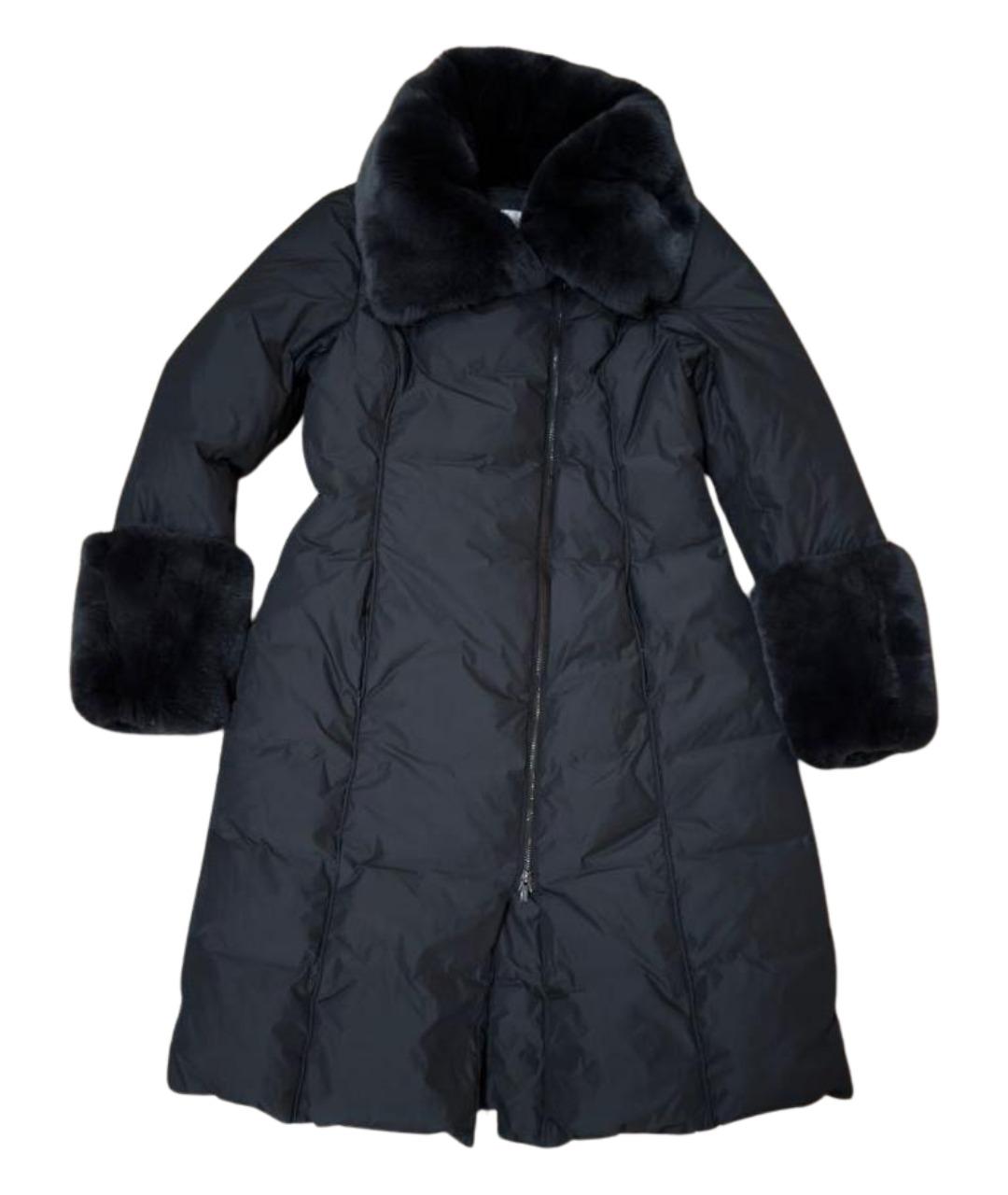 ARMANI COLLEZIONI Серый меховой пуховик, фото 1