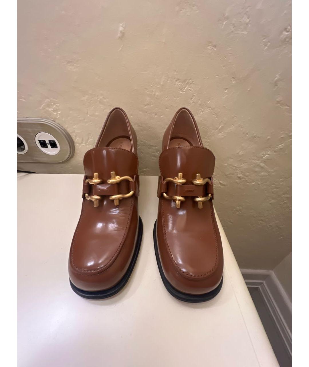BOTTEGA VENETA Коричневые кожаные лоферы, фото 2